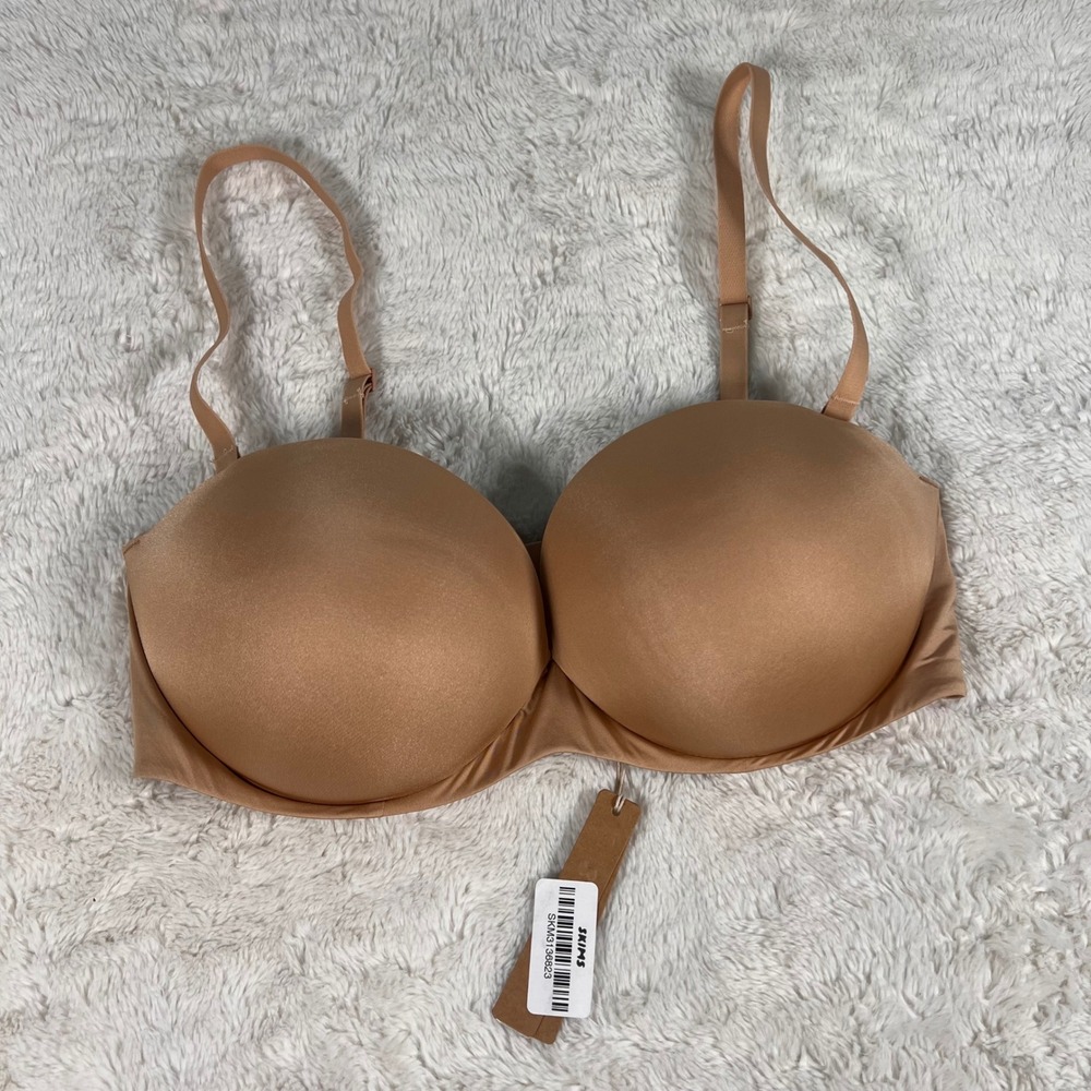 SKIMS Ultimate Push-Up Strapless Bra Clay 36D BA-BAN-3208 NEW Underwire Seamless